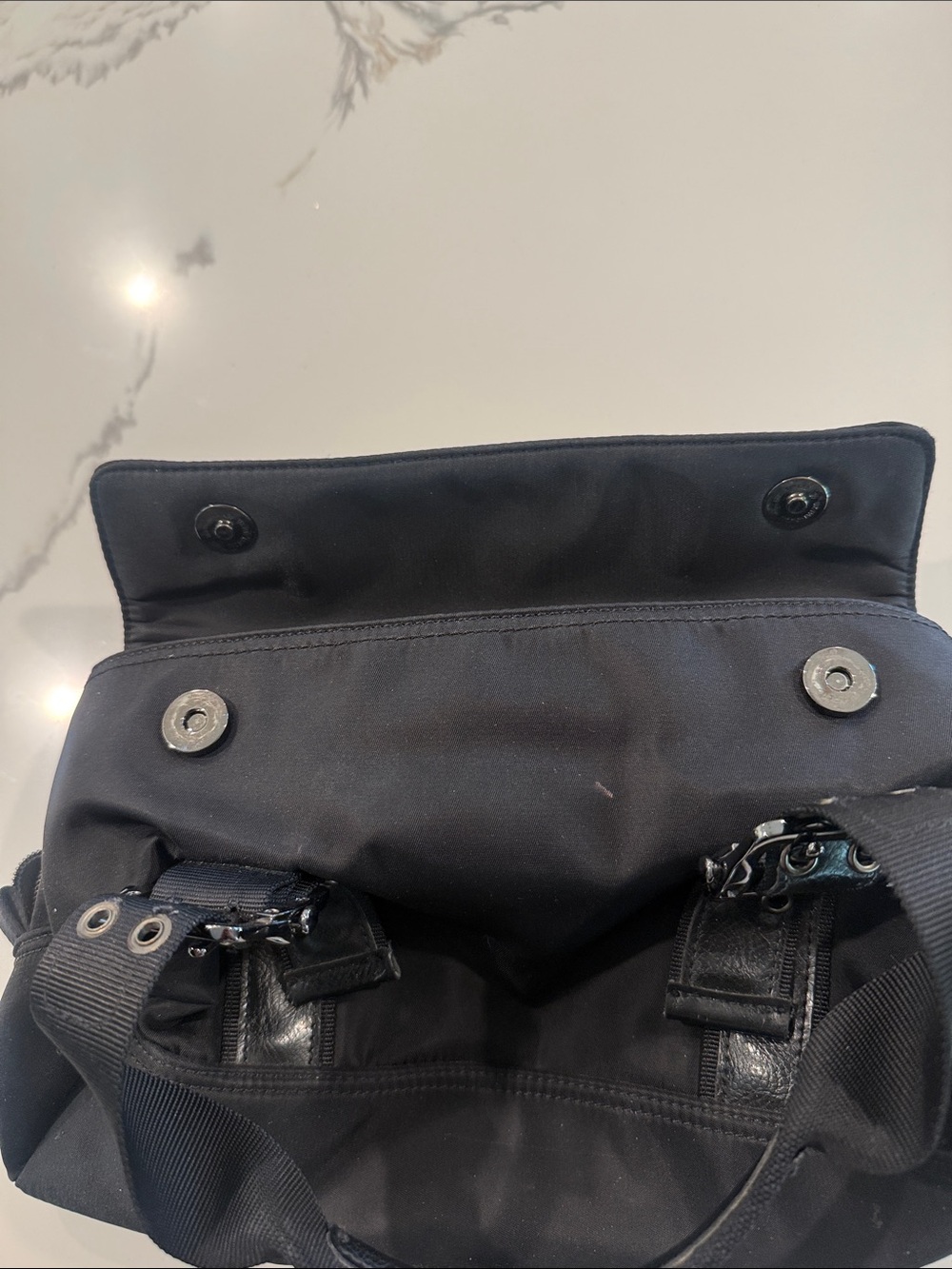 Franco Sarto Black Mini Tote with Buckle Accents - Picture 6 of 8